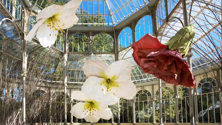 EN FOTOS: Flores gigantes llenan el Palacio de Cristal de Madrid gracias a Petrit Halilaj