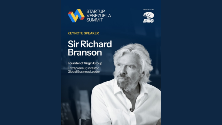 Sir Richard Branson estará en Caracas en el Start Up Venezuela Summit 2026